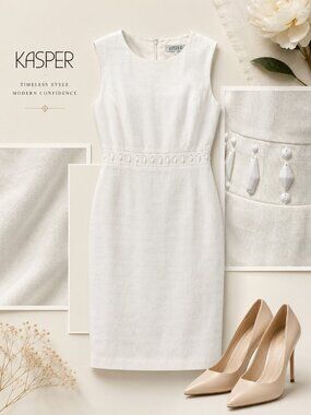 Kasper White Sleeveless Midi Dress Size 14 and 16 NWT